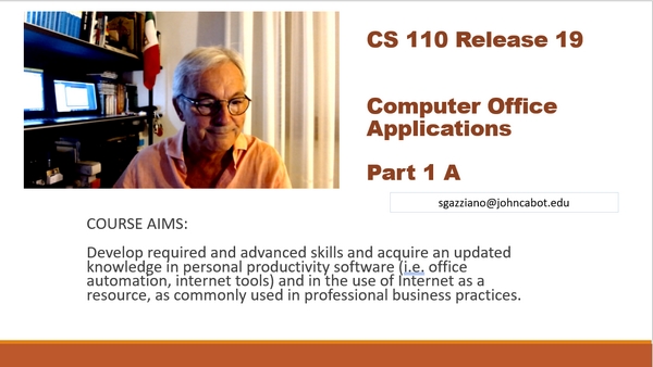 CS 110-3 Computer Office Applications Fall 2023